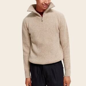 Scotch & Soda Wool Alpaca Blend Half-Zip Pullover Sweater Large